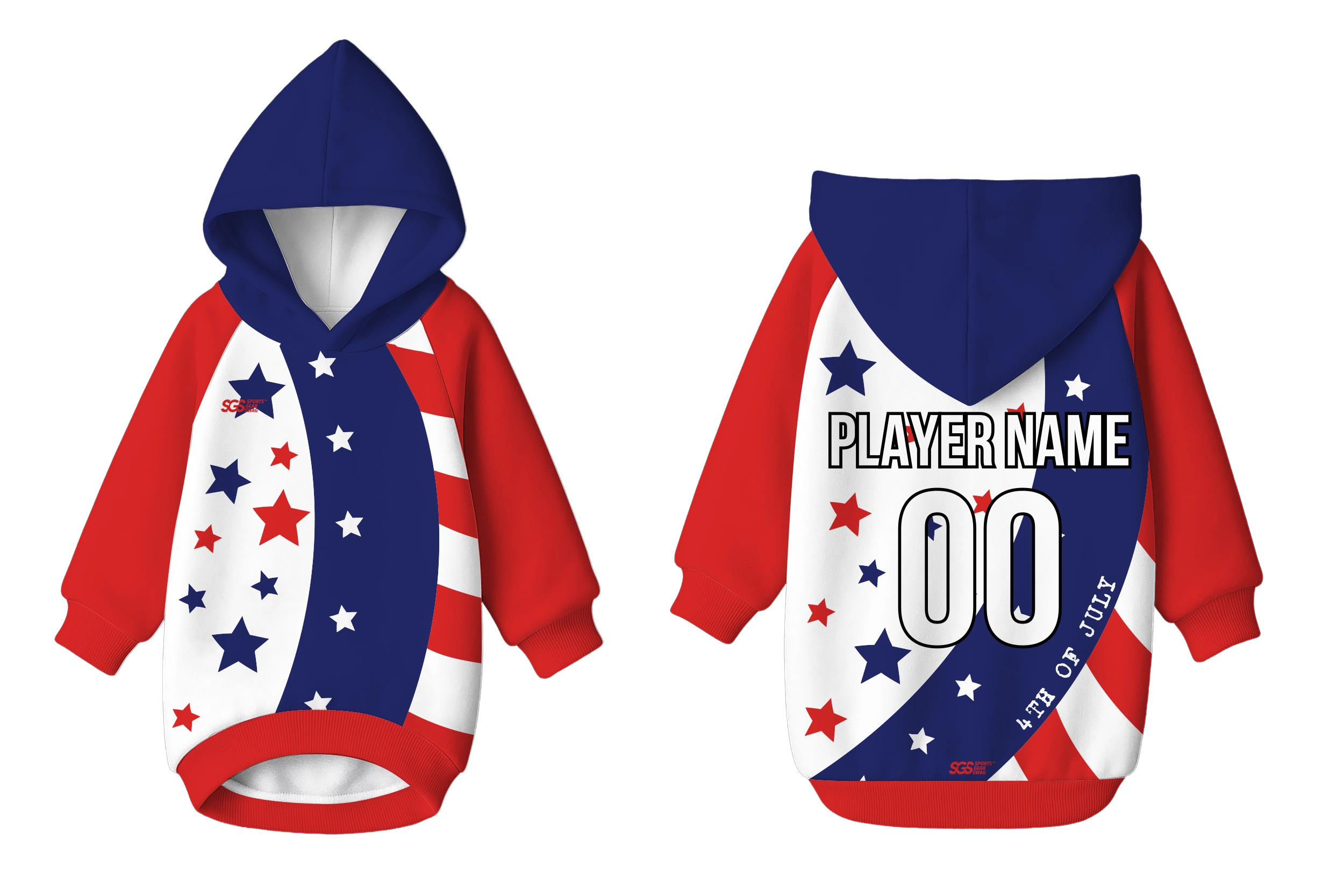 Custom pet holiday hoodie star spangled - Pets-hoodie
