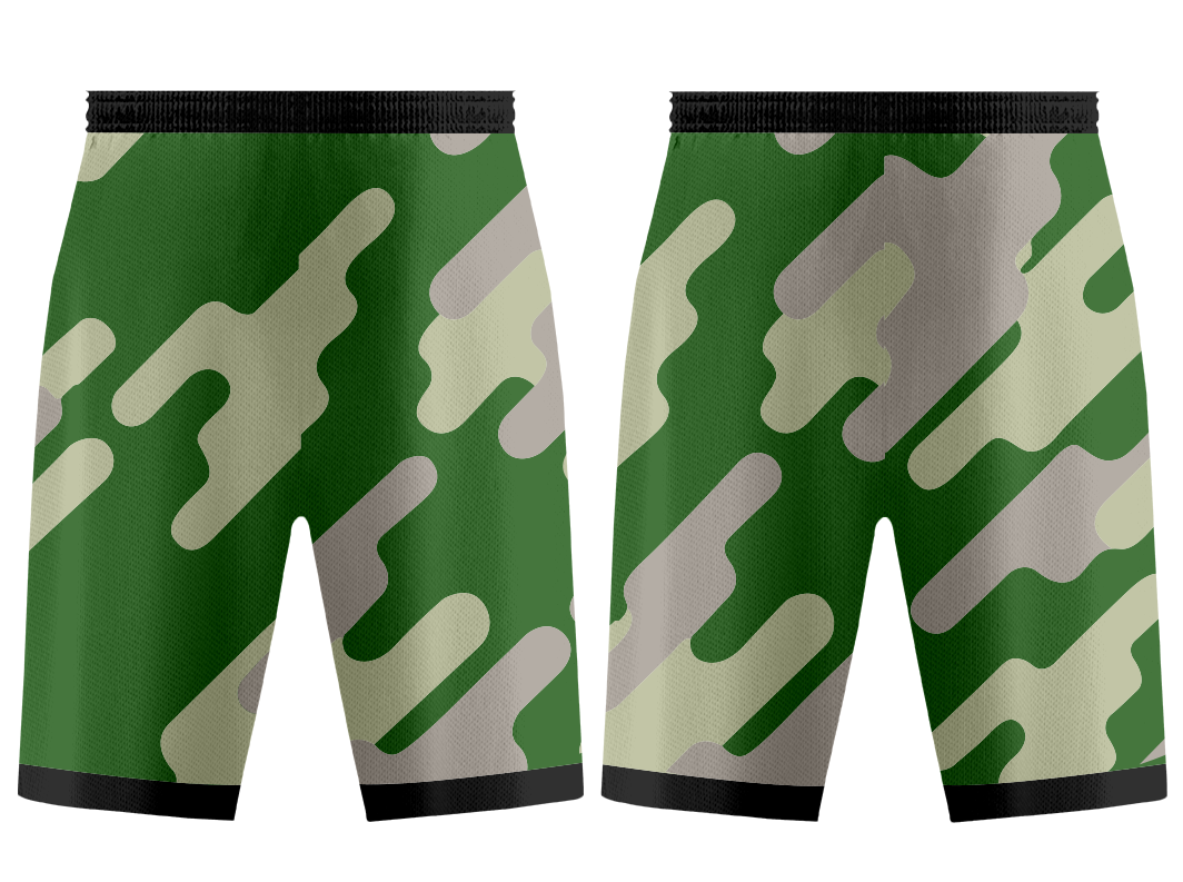 Custom army pixelated camo adult youth unisex basketball shorts - reversible uniform - Short