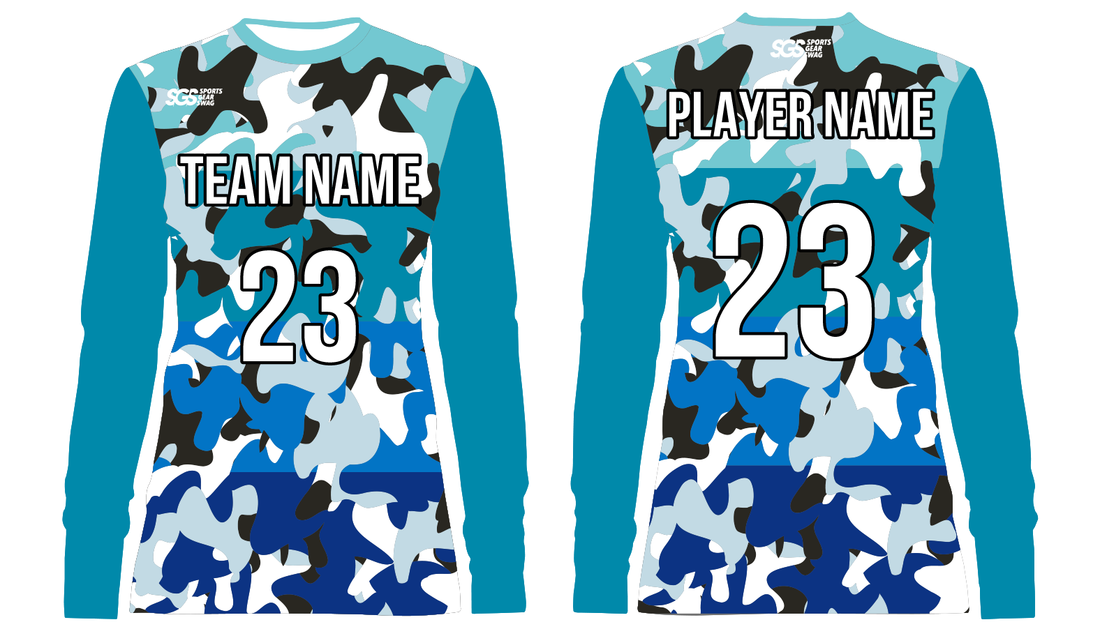 Custom beautiful camo adult youth unisex long sleeves soccer jerseys - Jersey