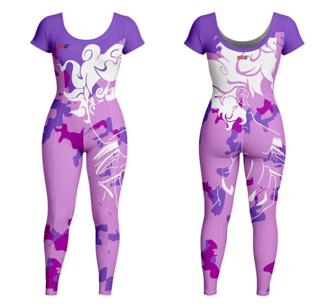 Custom women short sleeve dance bodysuit camo spark - Dance-bodysuits