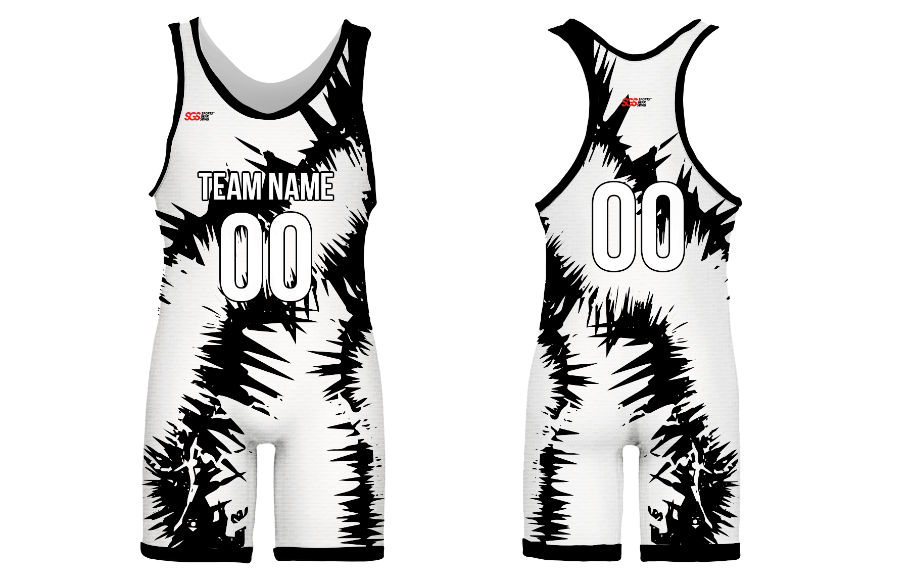 Custom abstract black adult youth unisex wrestling singlets - Wrestling-singlets