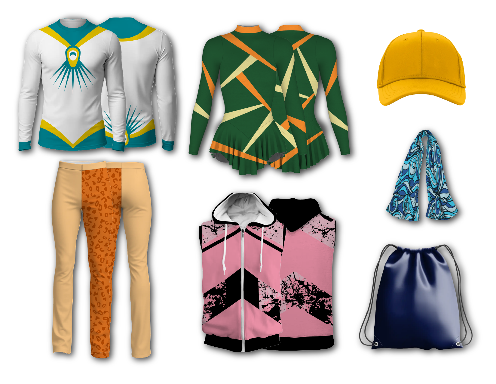 Custom figure skating long sleeve jersey adult youth unisex eco elegance - Figure-skating-jerseys