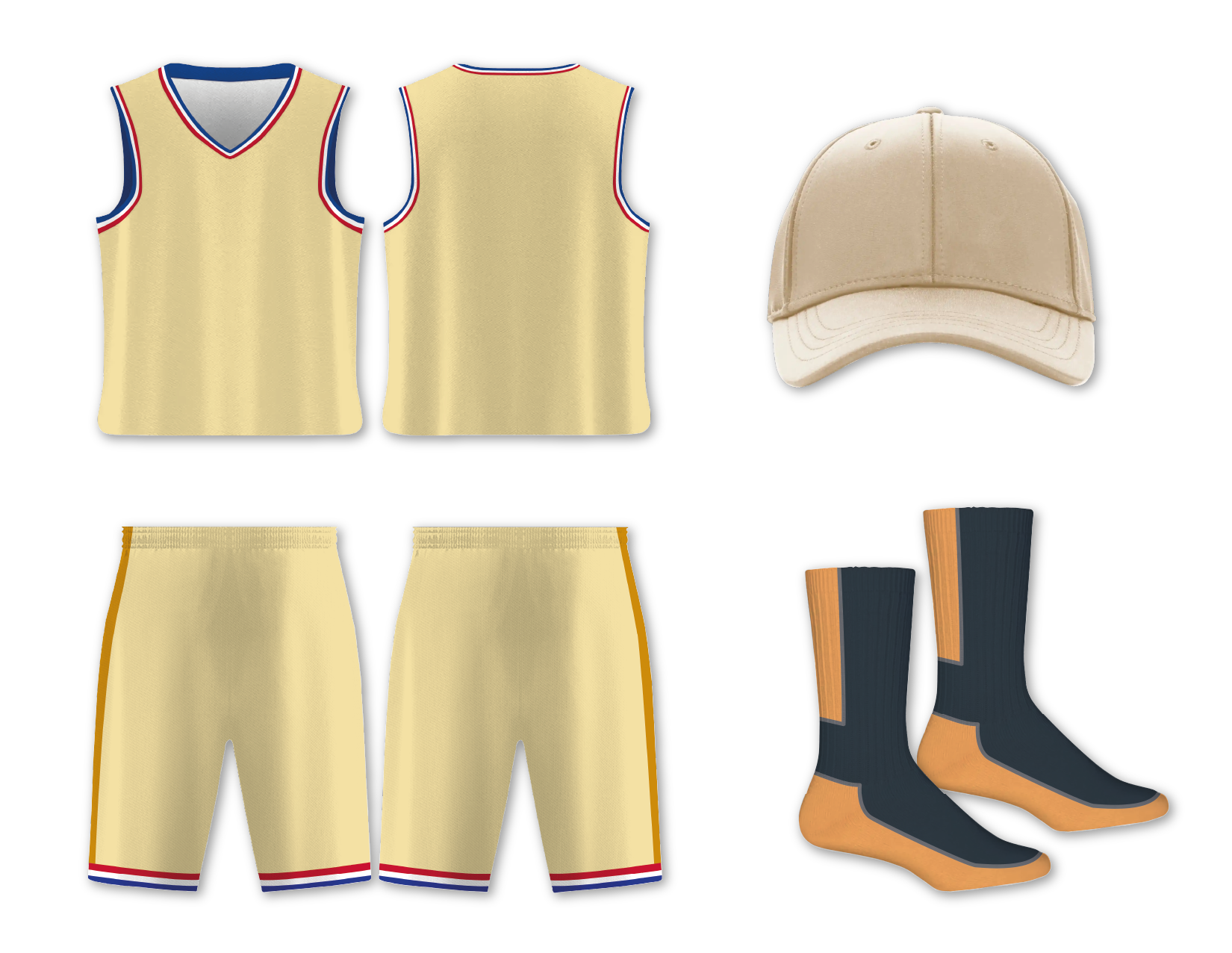 Custom classic warm yellow replica adult youth unisex basketball jersey - reversible uniform - Jersey
