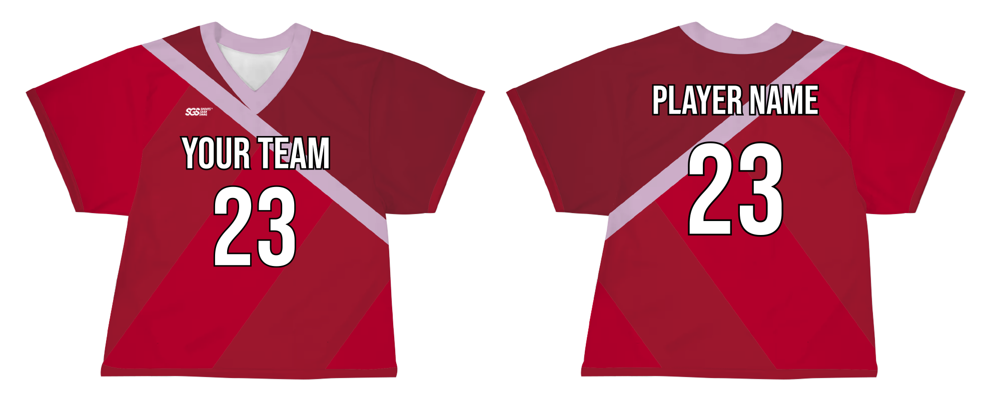 Custom diagonal stripe solids adult youth unisex lacrosse jerseys - reversible uniform - Jersey