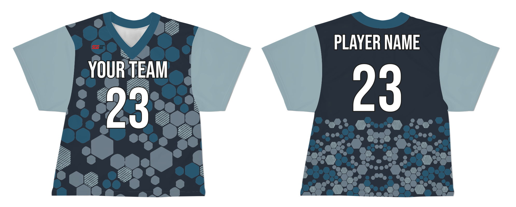 Custom hexagonal camo adult youth unisex lacrosse jerseys - reversible uniform - Jersey
