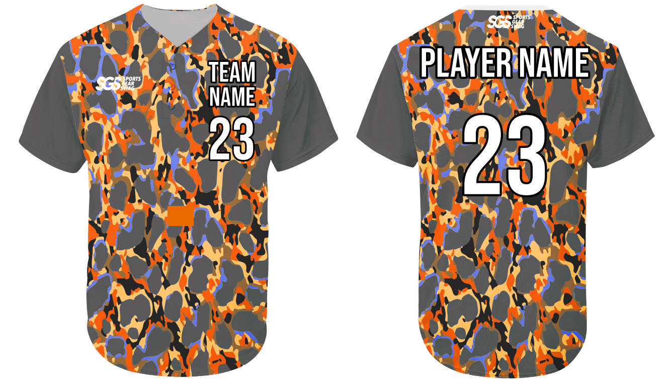 Custom animal skin pattern three button adult youth unisex softball jersey - Jersey