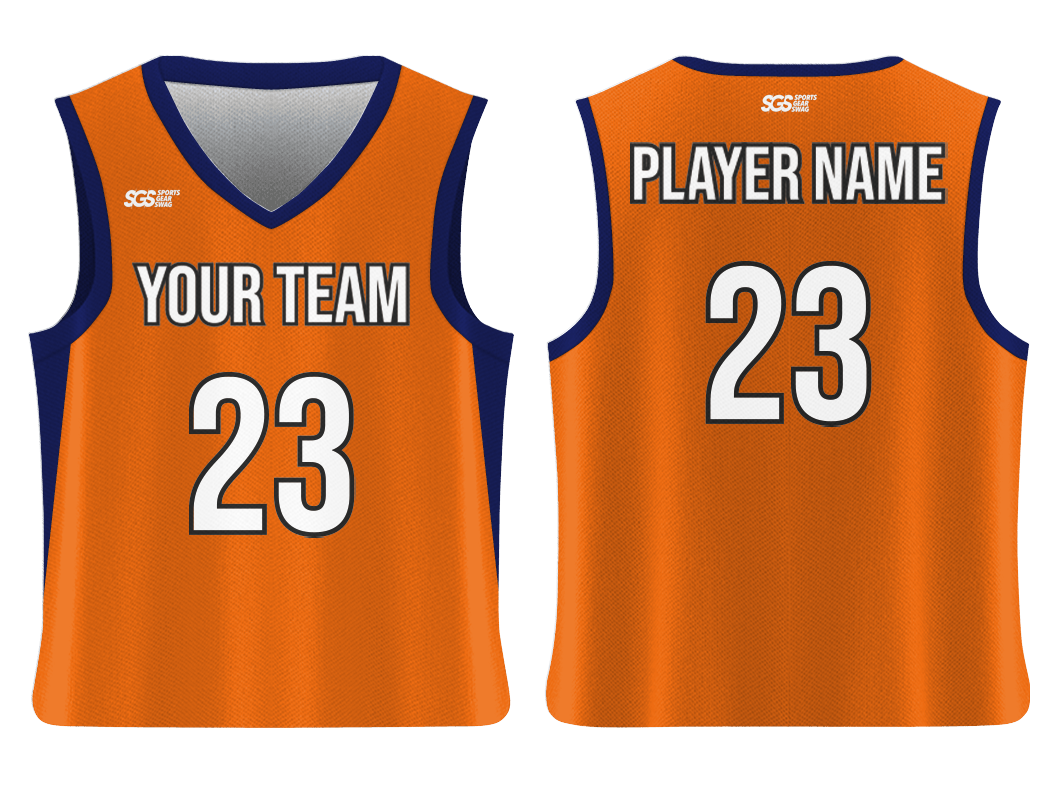 Custom bright orange adult youth unisex basketball jersey - reversible uniform - Jersey