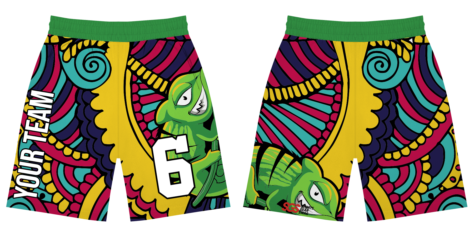 Custom  Animalistic Colorful Adult Youth Unisex Shorts - SHORT