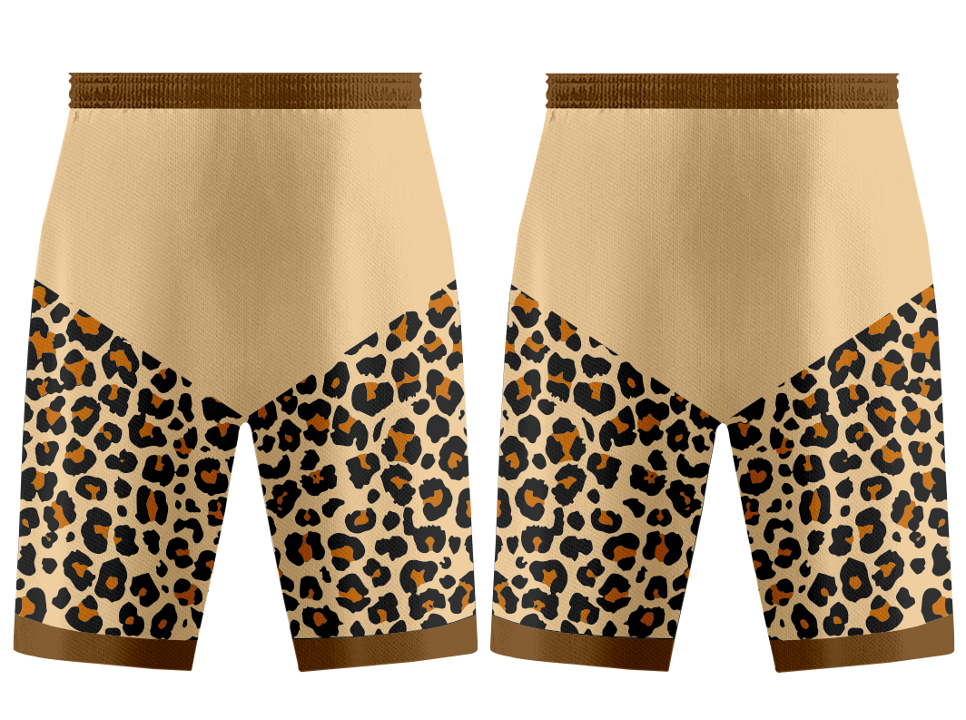 Custom cheetah animal adult youth unisex basketball shorts - reversible uniform - Short