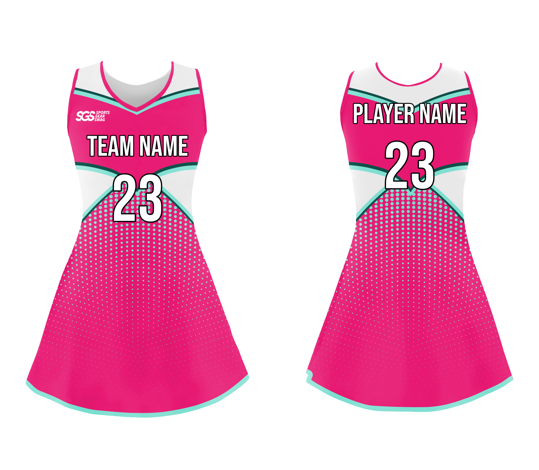 Custom casual pink adult youth unisex cheerleading dresses sleeveless jersey - Cheerleading-dress