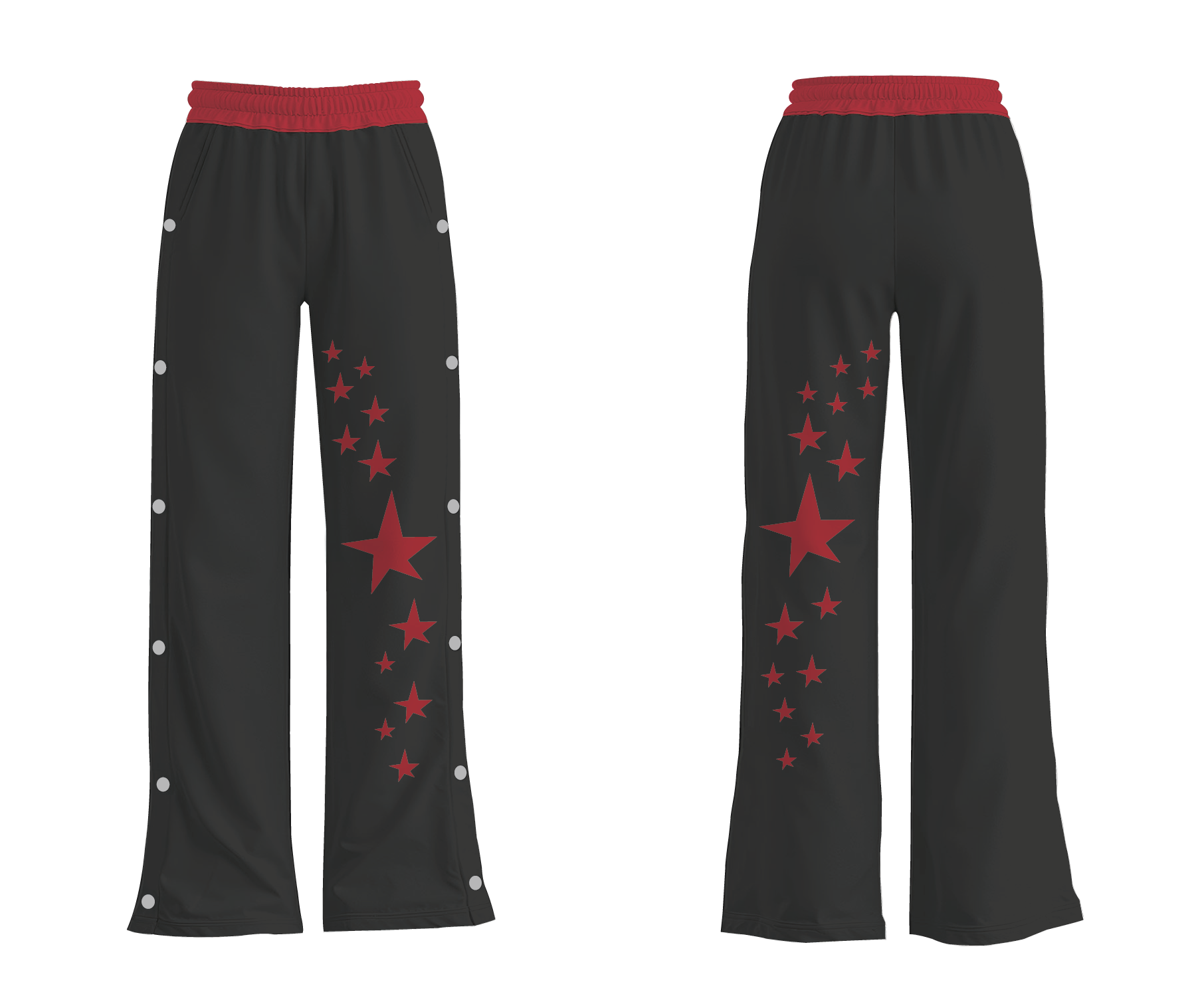 Custom breakaway wide leg pants adult youth unisex star pattern - Wide-leg-pants