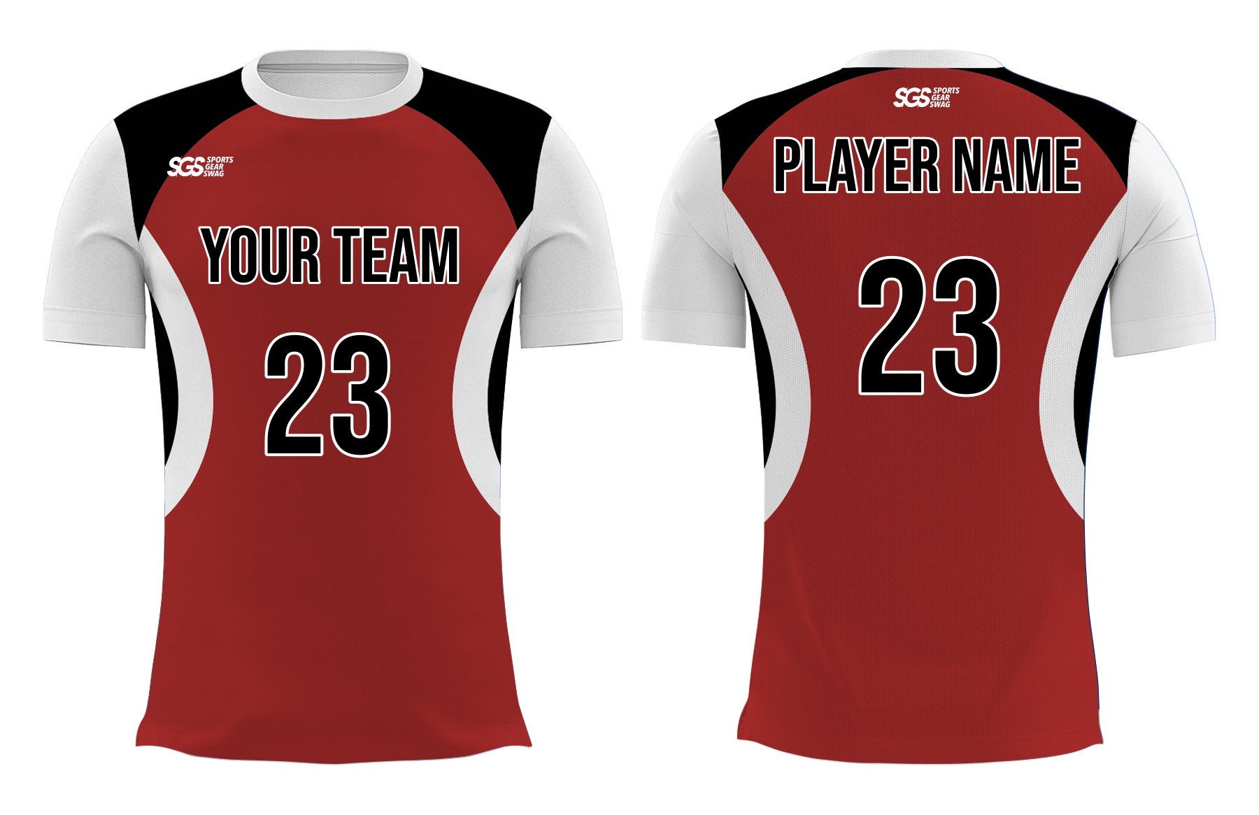 Custom red solids adult youth volleyball unisex jersey - Jersey