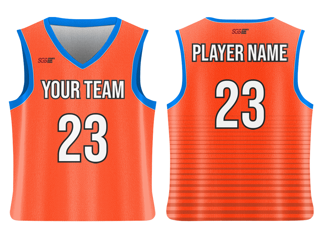 Custom trendy red-orange adult youth unisex basketball jersey - reversible uniform - Jersey