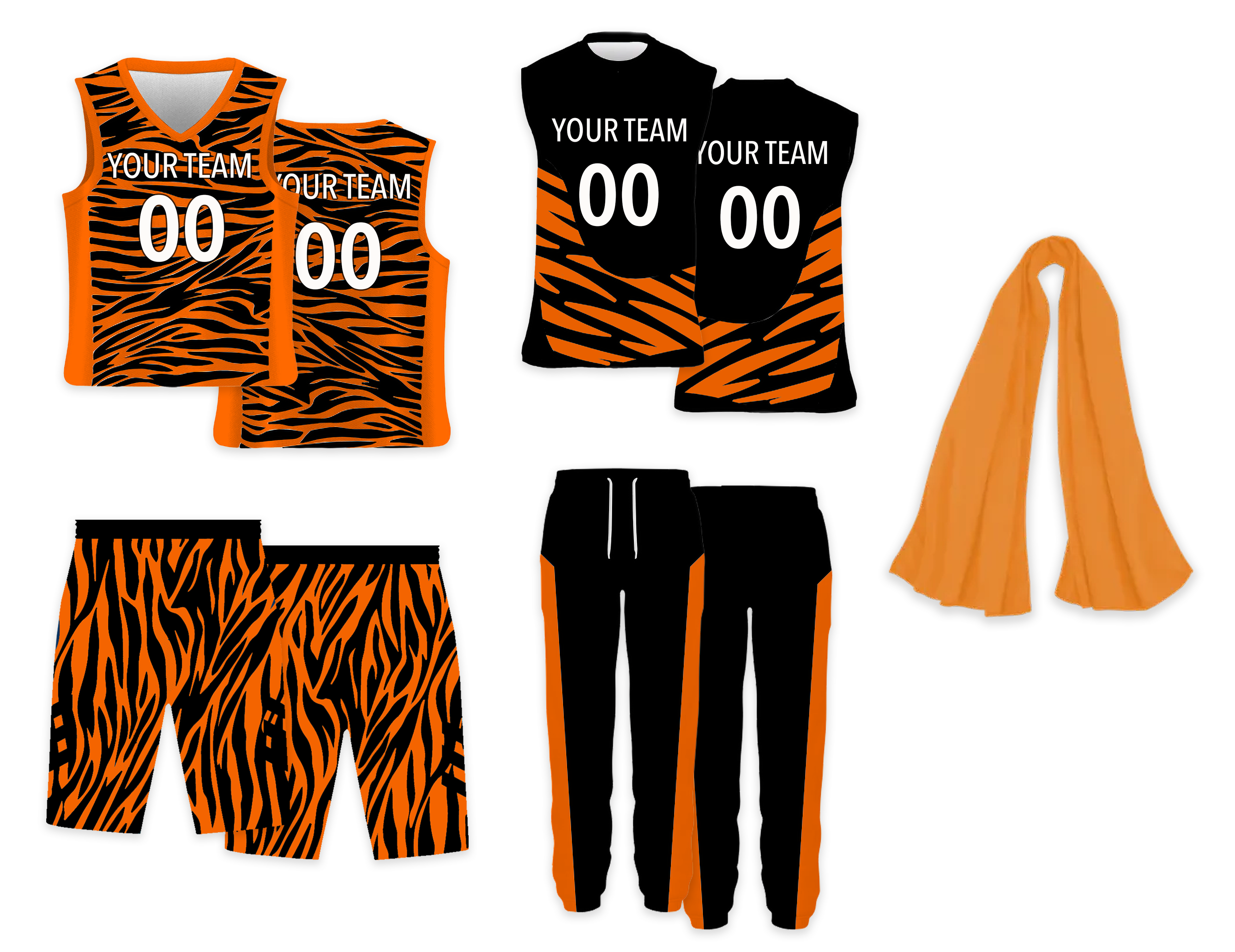 Custom basketball jersey reversible uniform adult youth unisex tiger looks - Jersey