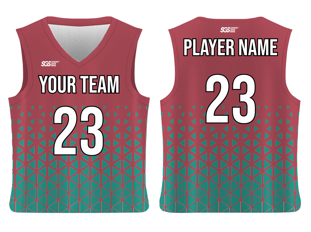 Custom ombre diamond shape adult youth unisex basketball jersey - reversible uniform - Jersey
