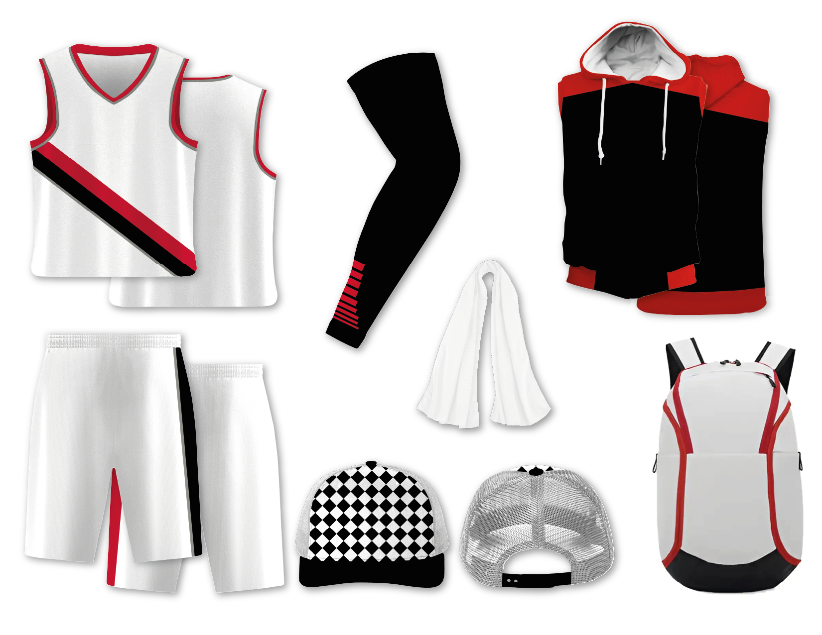 Custom modern white collection adult youth unisex basketball jersey - reversible uniform - Jersey