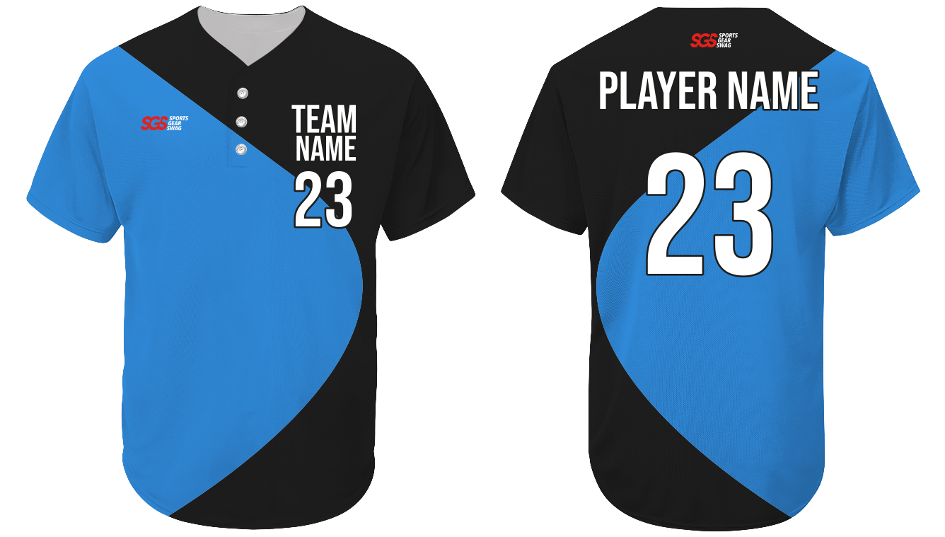 Custom curve design solids three buttons adult youth unisex softball jersey - Jersey