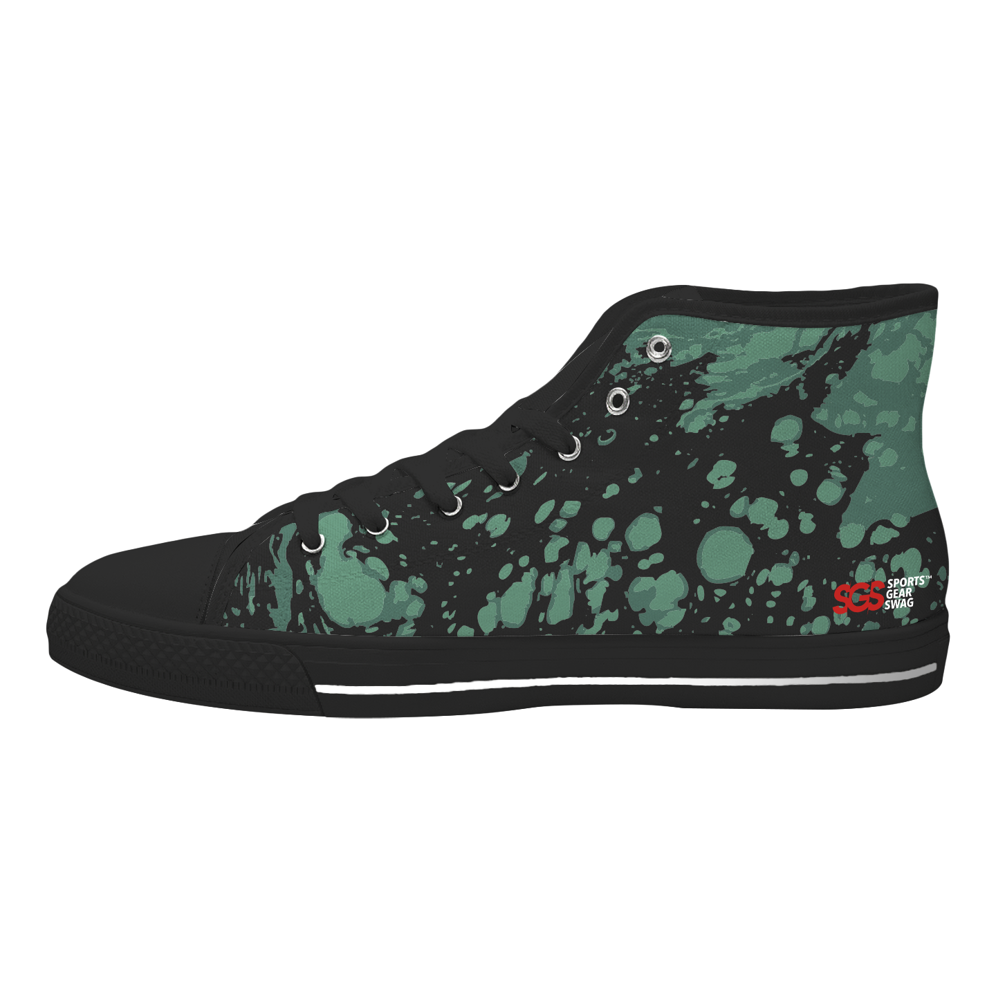 Custom high top canvas shoes black chromatic flux - High-top-shoes