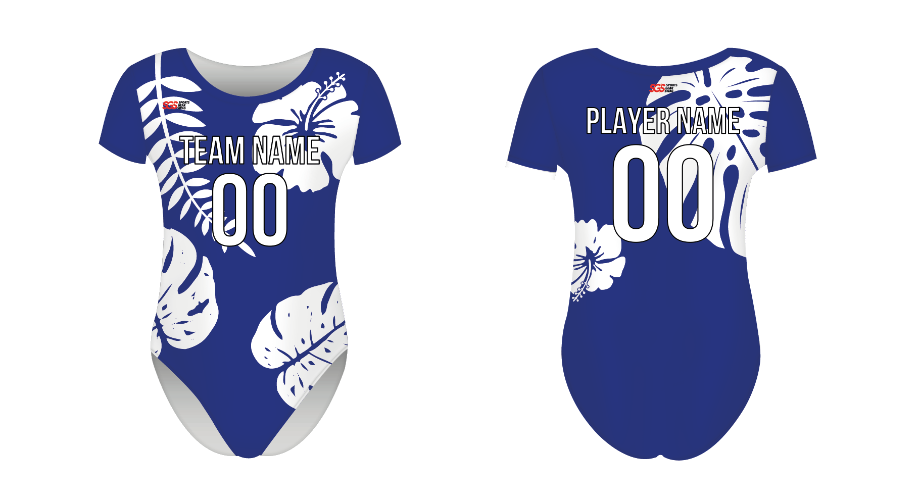 Custom women short sleeve one piece dance uniform flower rush - Dance-jerseys