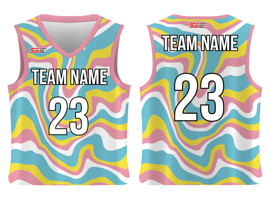 Custom layers abstract adult youth unisex basketball jersey - reversible uniform - Jersey