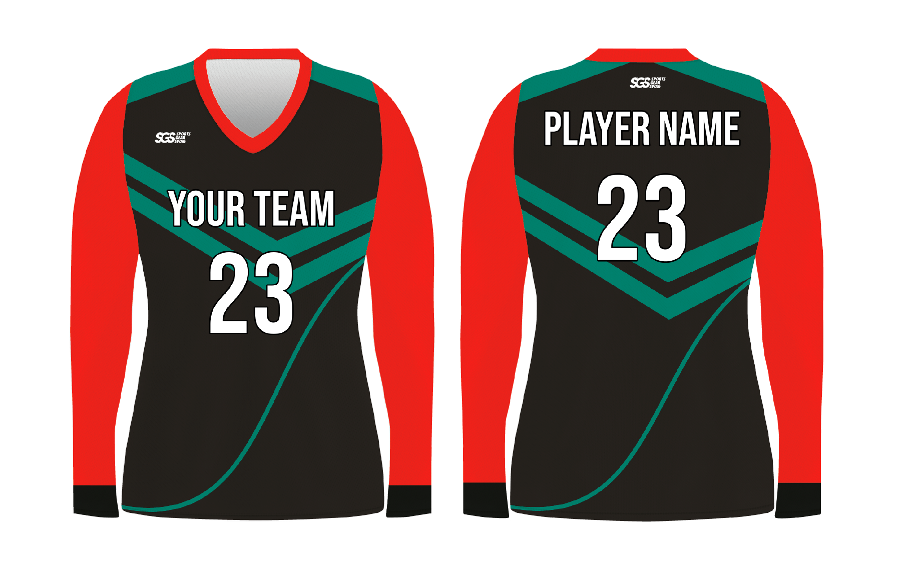 Custom classic adult youth unisex long sleeve volleyball jersey - Jersey