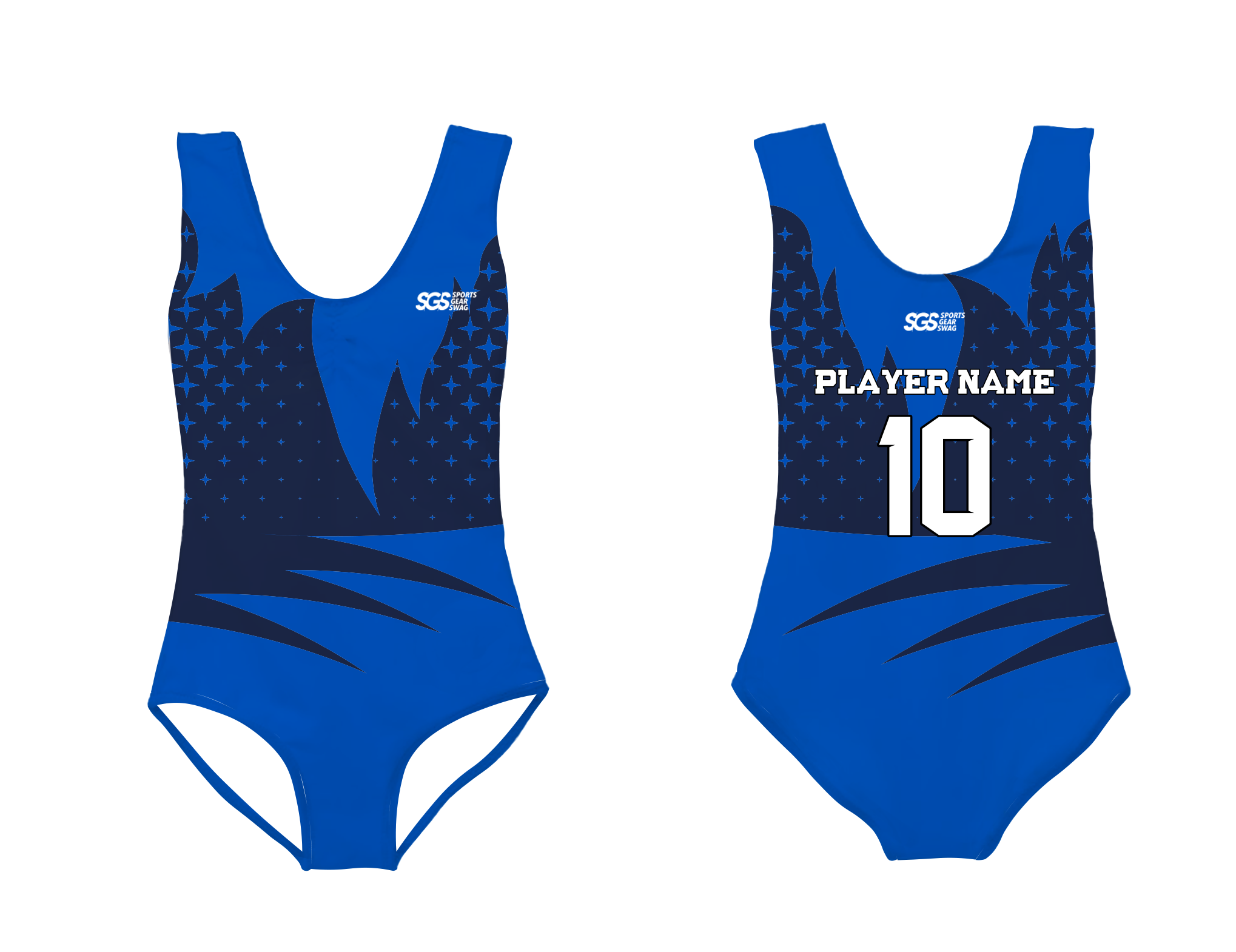 Custom sleeveless gymnastic uniform adult youth blue flames - Gymnastics-uniforms