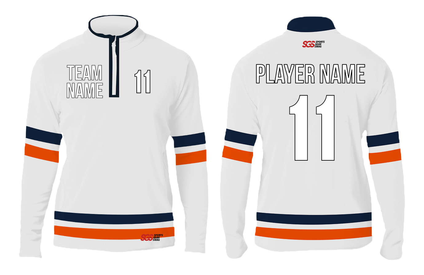 Custom 2-stripe quarter-zip adult youth unisex jacket - Jacket