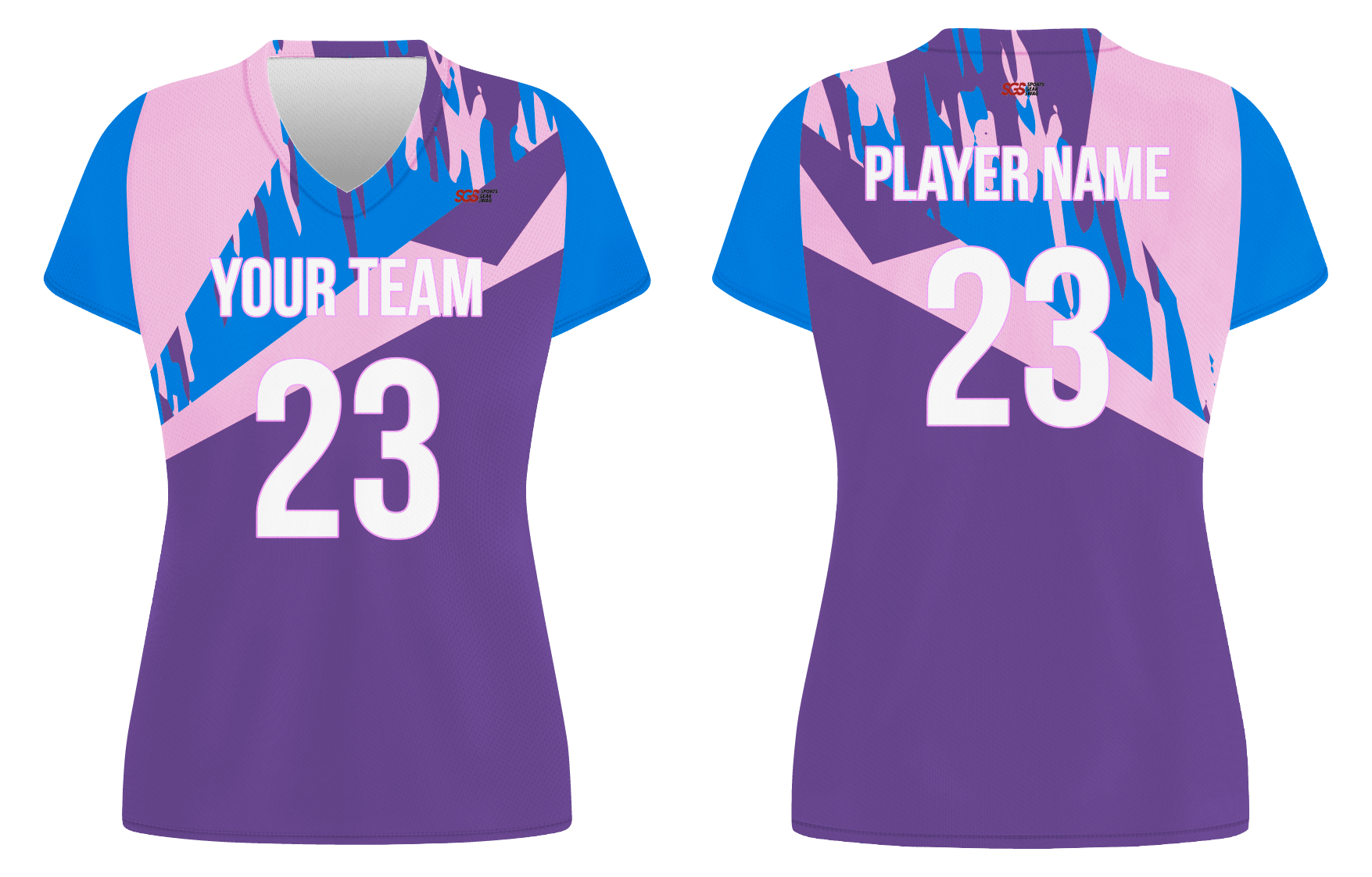 Custom diagonal abstract adult youth volleyball jersey - Jersey