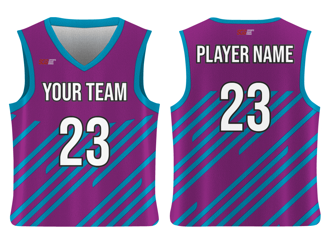 Custom half diagonal lines adult youth unisex basketball jersey - reversible uniform - Jersey