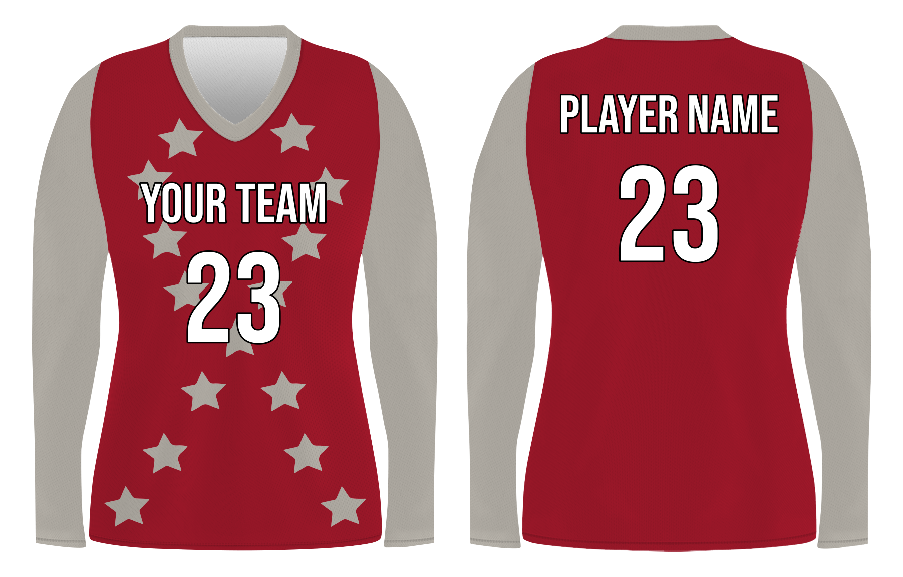 Custom peace stars adult youth volleyball long sleeve jersey - Jersey