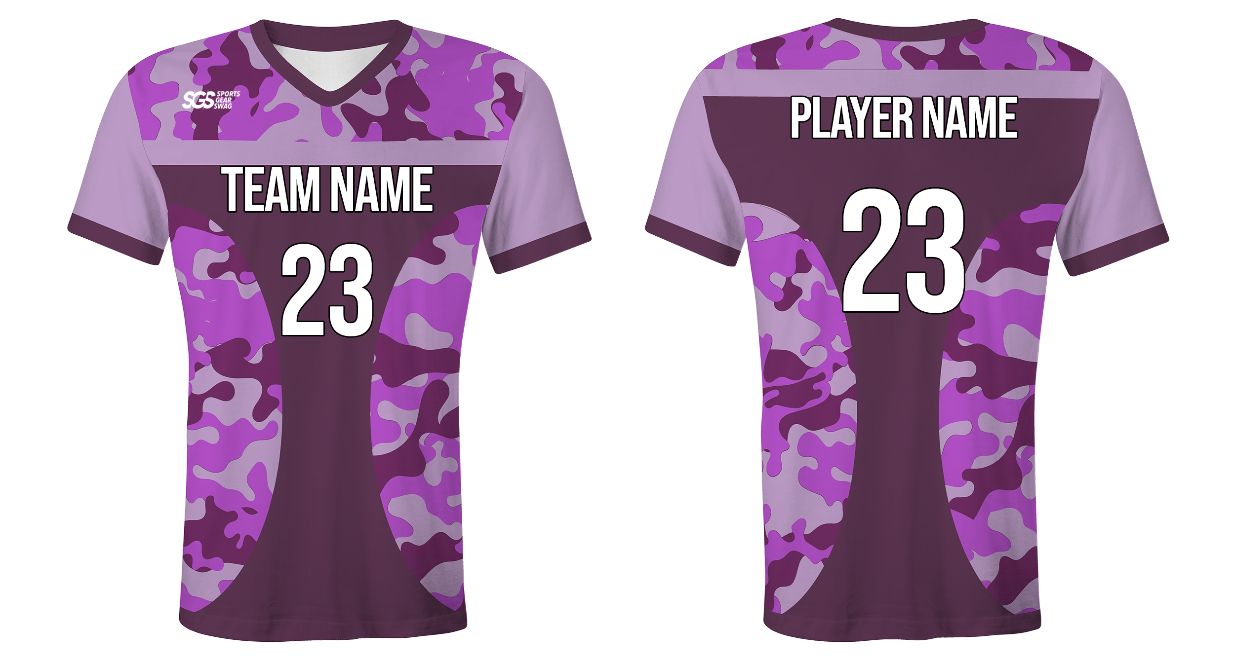 Custom side purple camo youth unisex cheerleading short sleeve tight fit jersey - Jersey