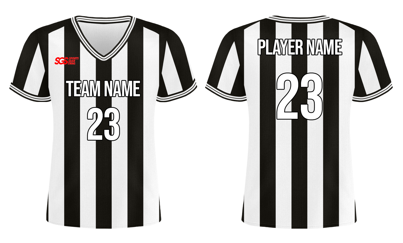 Custom black and white stripe adult youth unisex soccer jerseys - Jersey