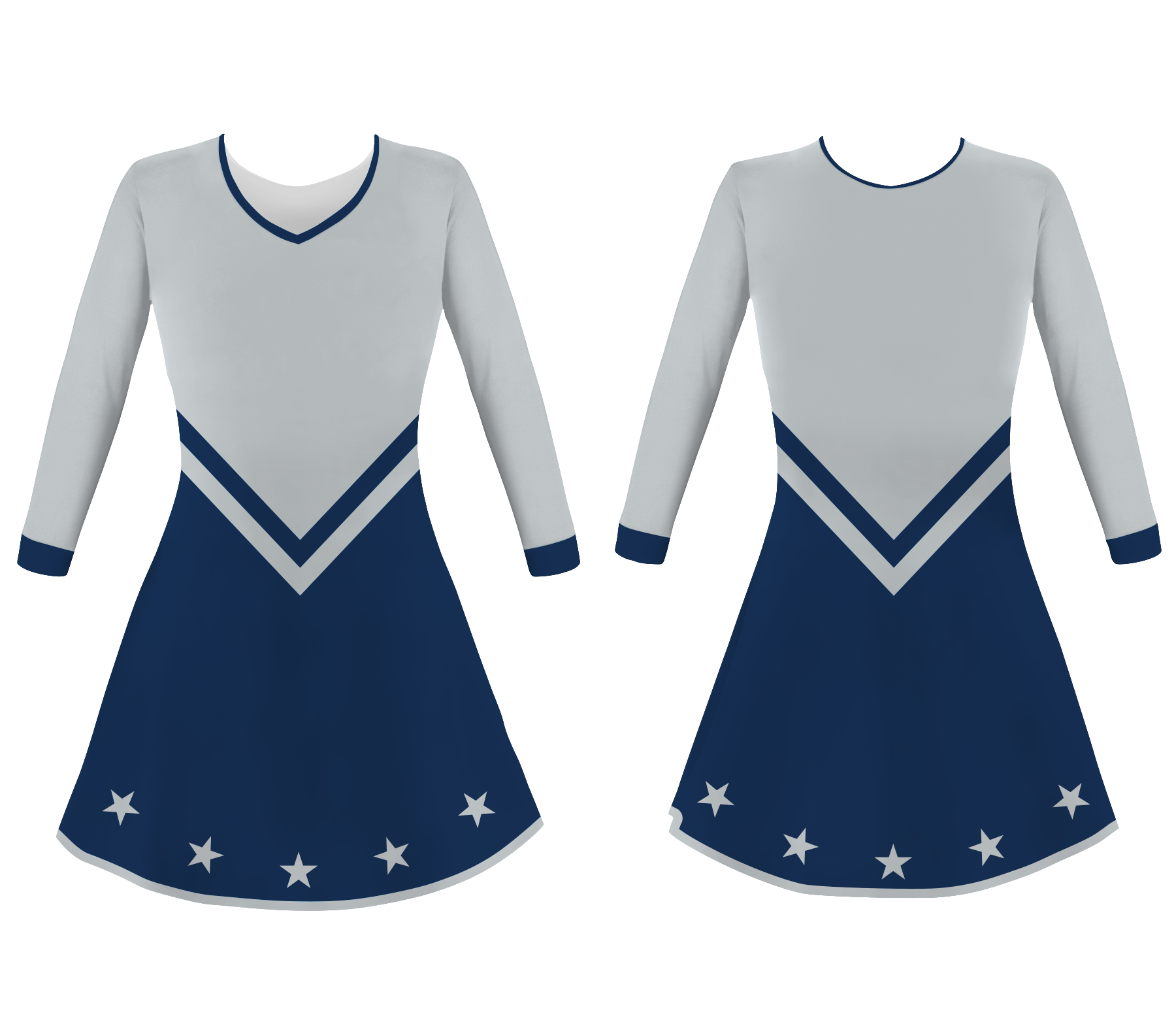 Custom simple one piece adult youth unisex cheerleading dresses long sleeve jersey - Cheerleading-dress