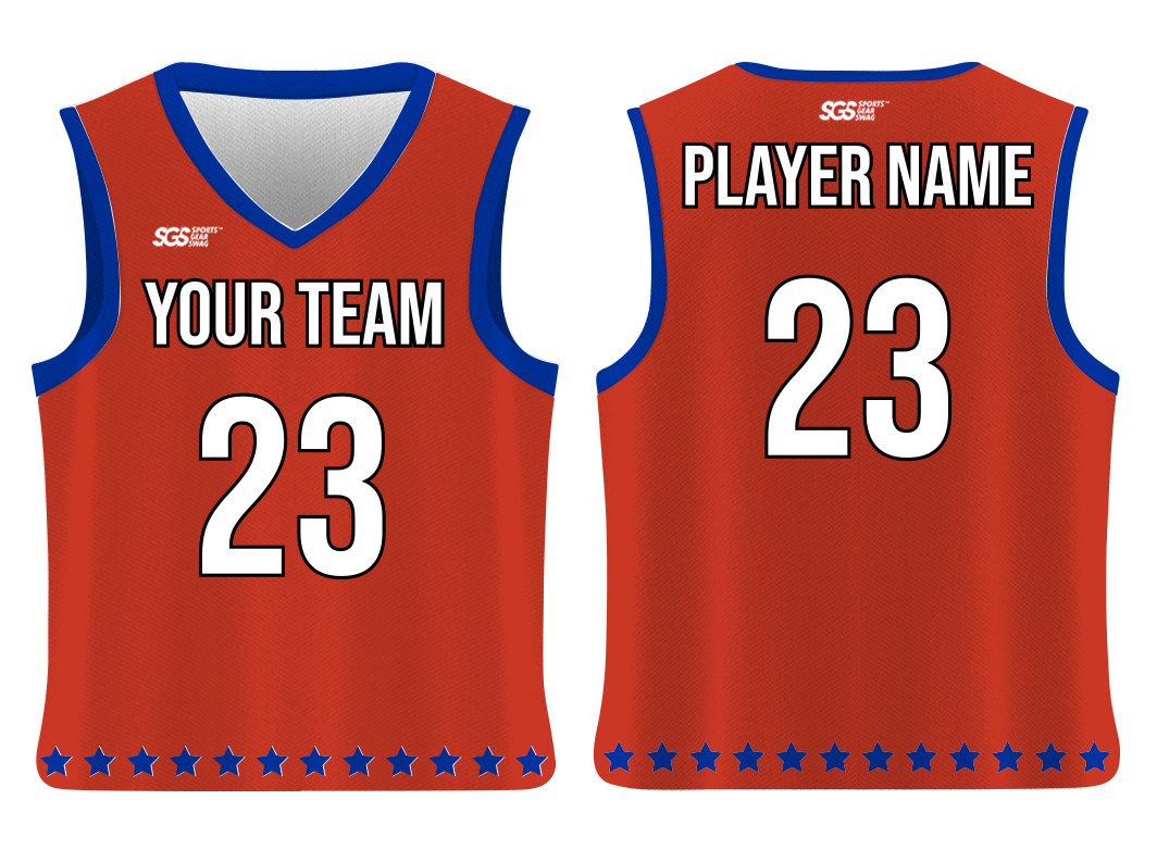 Custom bottom strip stars adult youth unisex basketball jersey - reversible uniform - Jersey