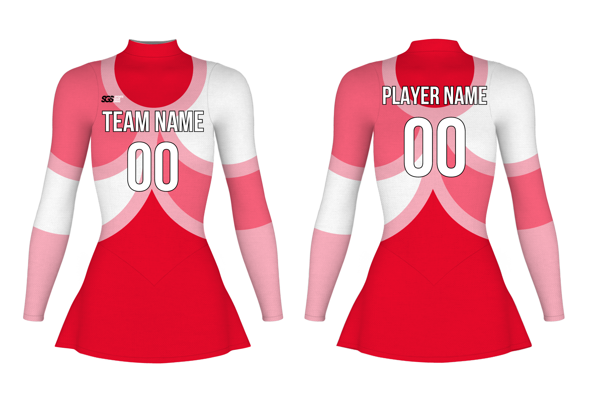 Custom figure skating long sleeve one piece uniform fiery blush adult youth plain skirt - Figure-skating-one-piece-uniforms