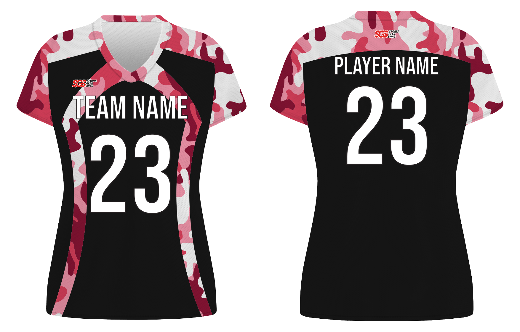 Custom pink camo adult youth volleyball jersey - Jersey