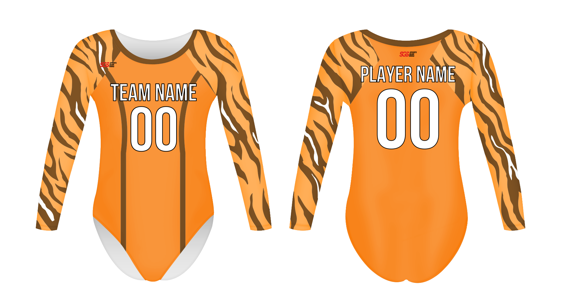 Custom women long sleeve one piece dance uniform tiger skin - Dance-jerseys