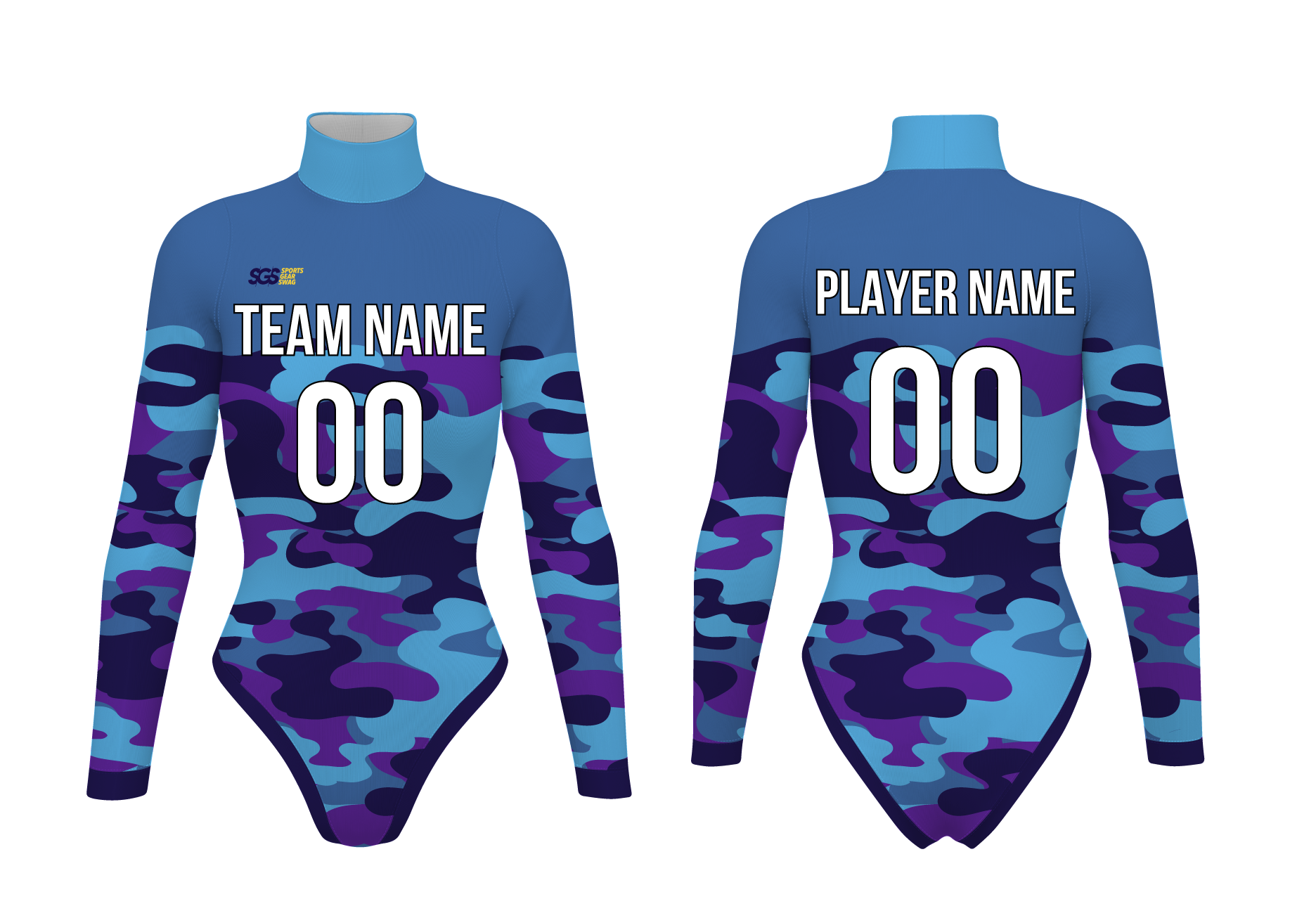 Custom cheerleading bodysuit adult youth oceanic mirage - Cheerleading-bodysuits