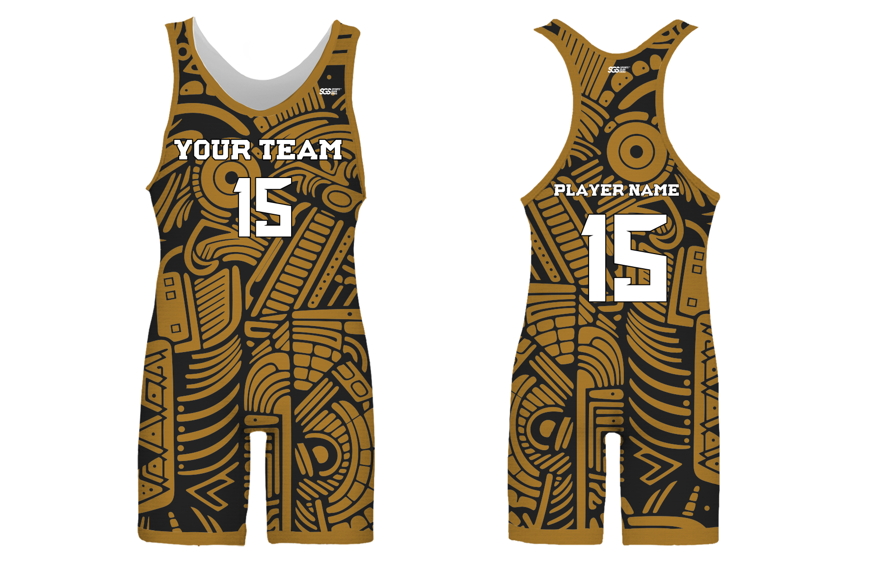 Custom adult youth unisex powerlifting suits khaki abstract - Powerlifting-singlets