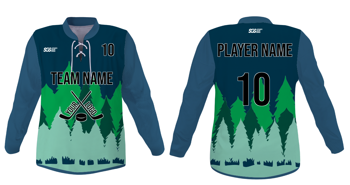 Custom  cold trees youth unisex hockey jersey laces - Jersey