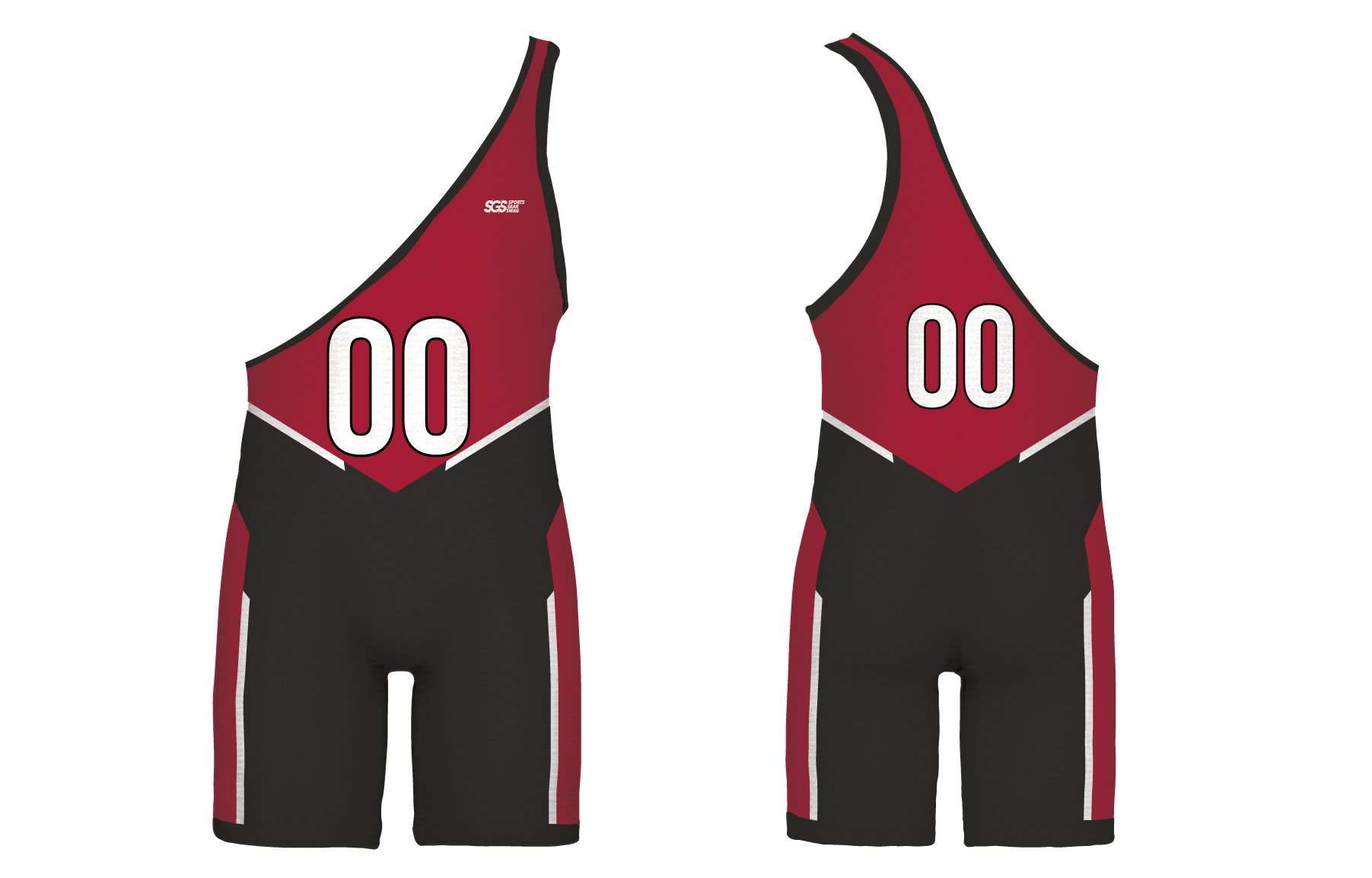 Custom single strap wrestling singlets adult youth unisex raven flare - Wrestling-singlets
