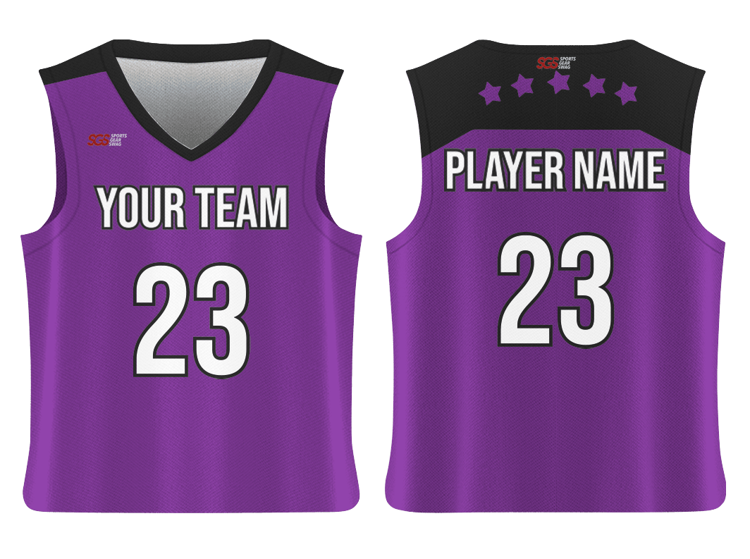 Custom 5-stars adult youth unisex basketball jersey - reversible uniform - Jersey