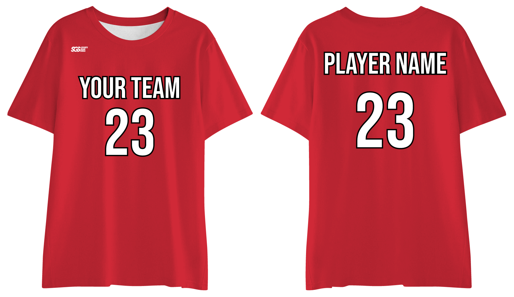 Custom disc golf shirt adult youth unisex red essence - Jersey