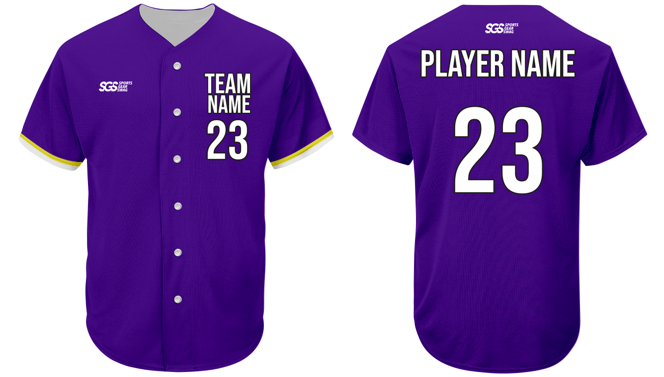Custom royal cascade adult youth unisex full buttons softball jersey - Jersey
