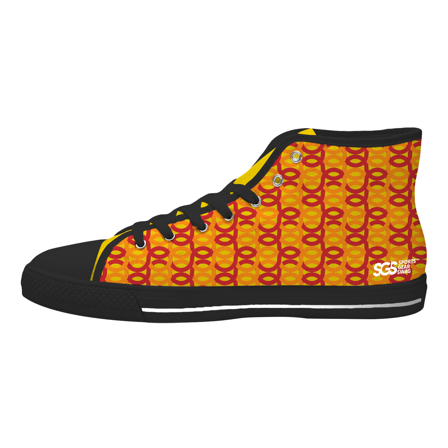 Custom high top canvas shoes black neoform wave - High-top-shoes