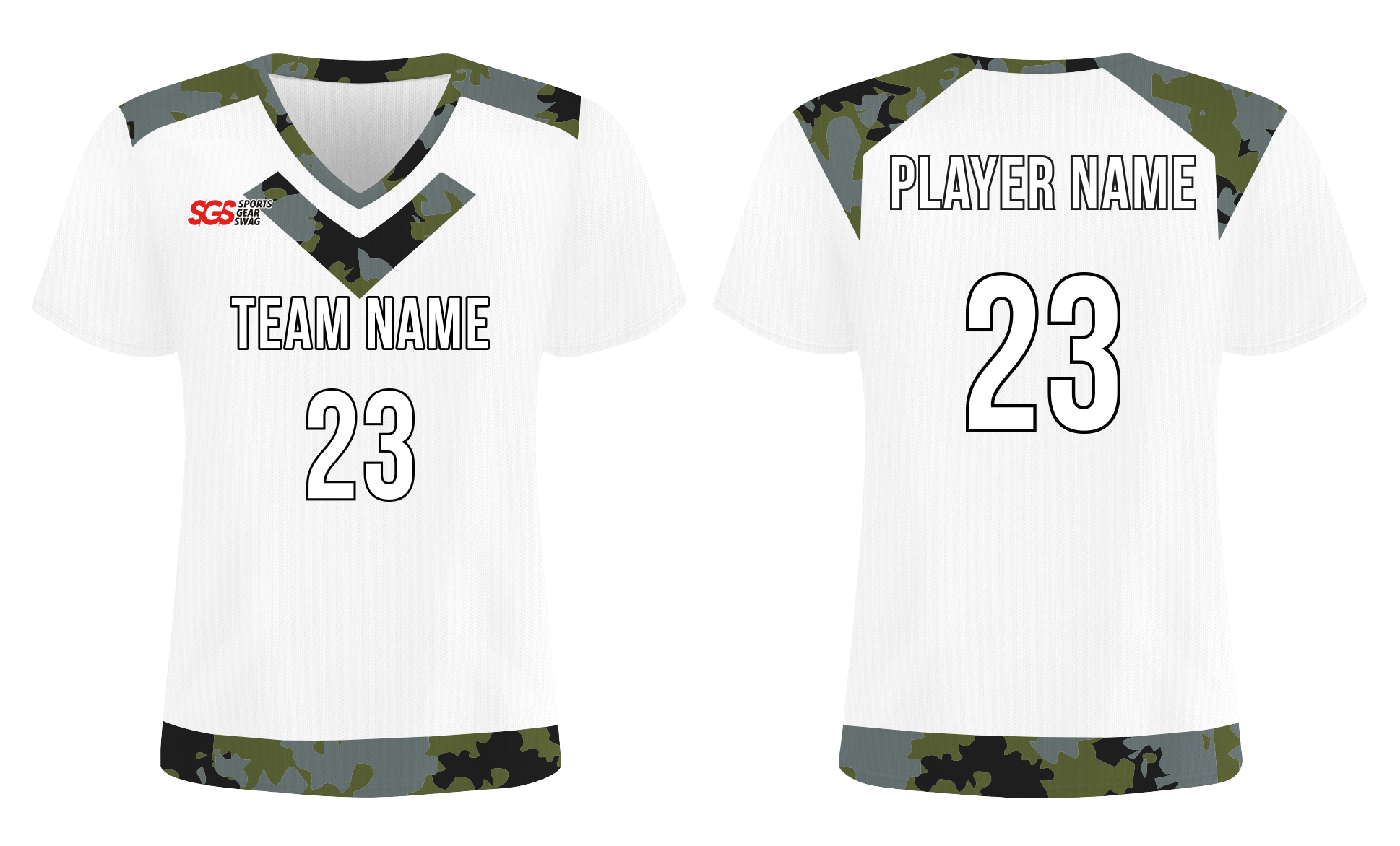 Custom white camo adult youth soccer jersey - Jersey