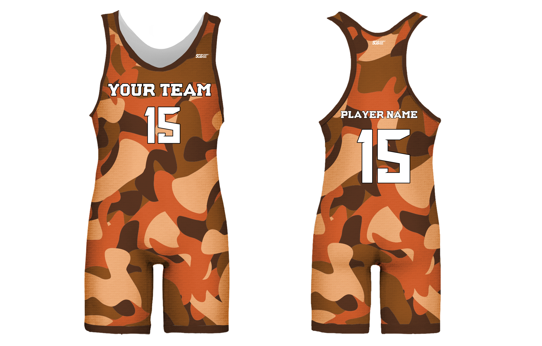Custom adult youth unisex powerlifting suits blaze orange camo - Powerlifting-singlets