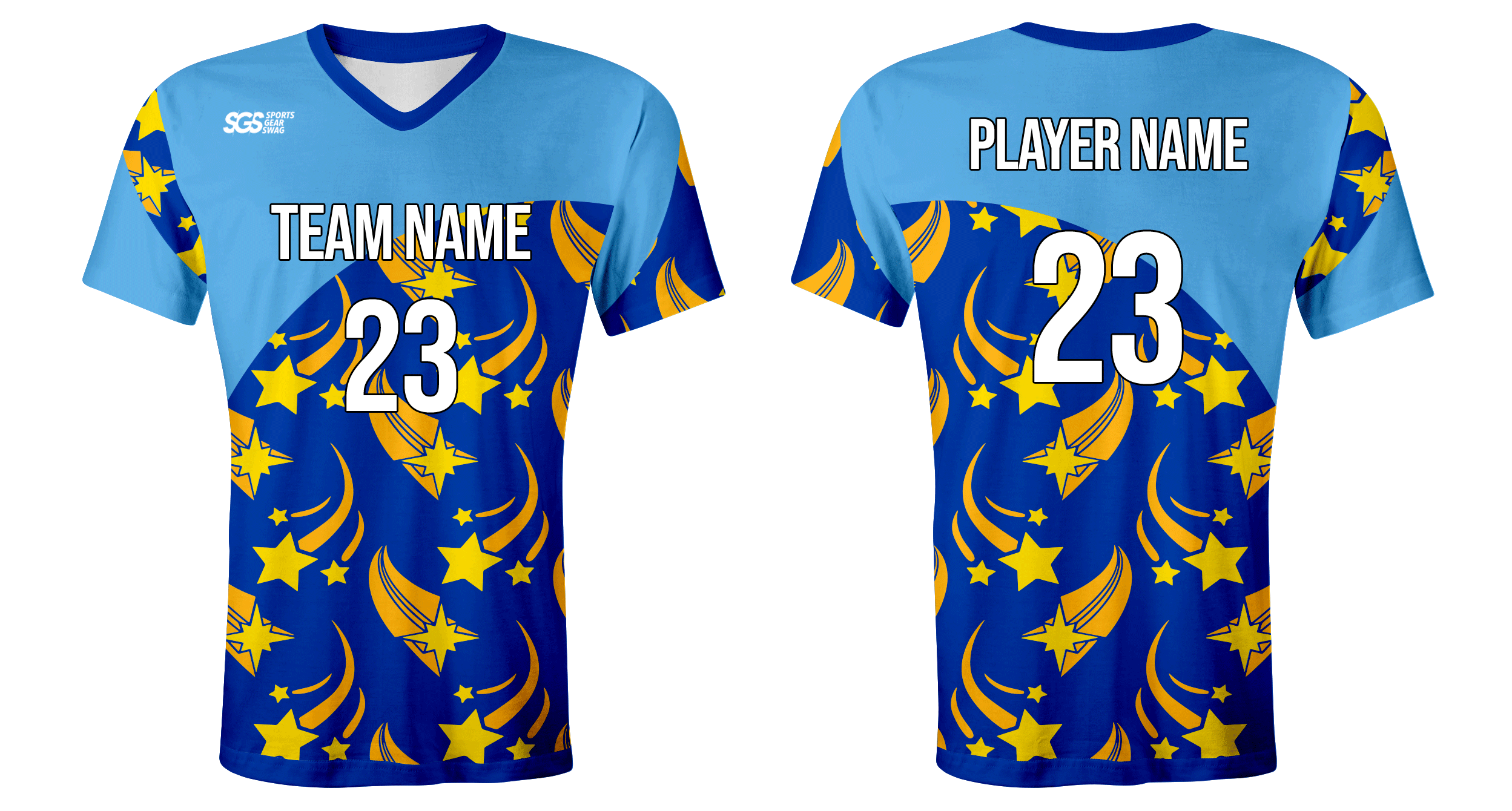Custom shooting stars youth unisex cheerleading short sleeve tight fit jersey - Jersey