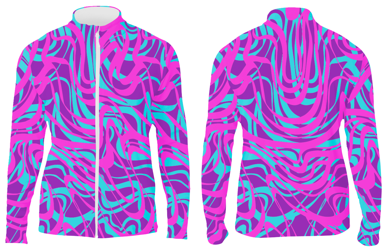Custom multi-color layers long sleeve adult youth unisex full zip jacket - Shirt-long-sleeve