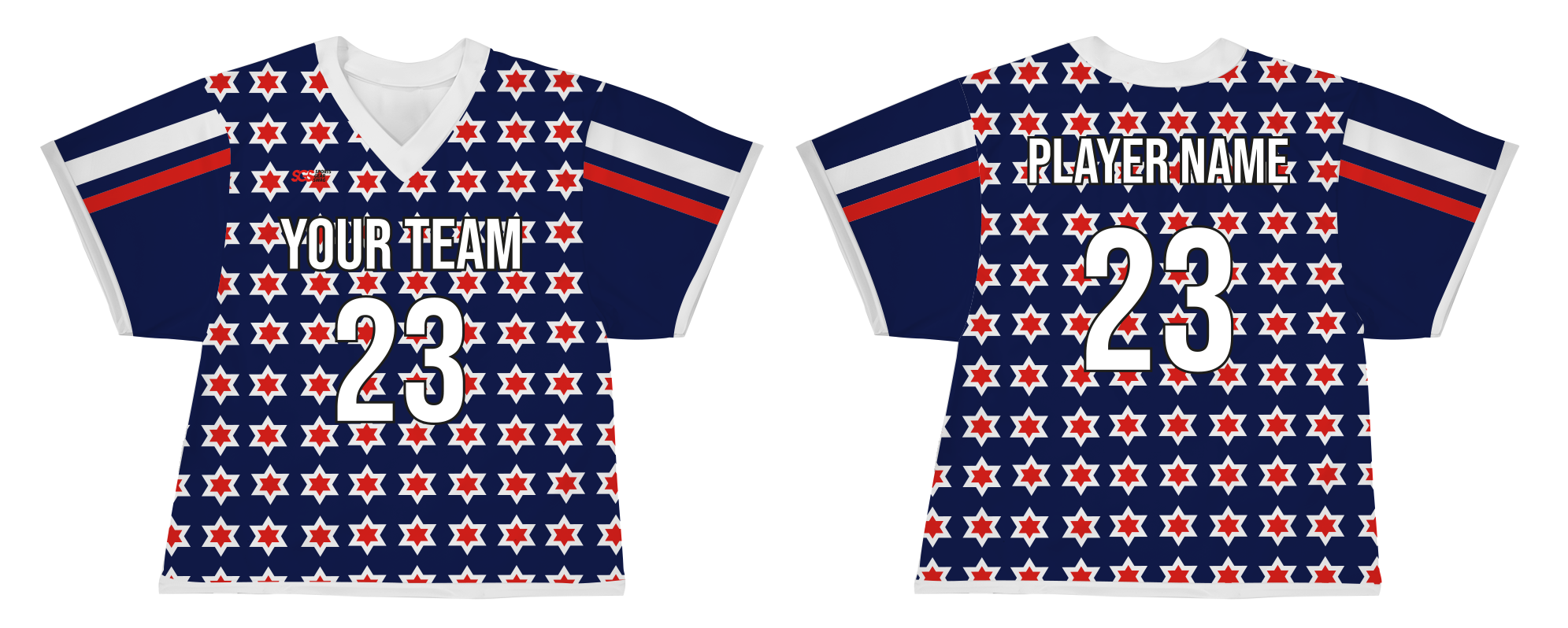 Custom small stars adult youth unisex lacrosse jerseys - reversible uniform - Jersey